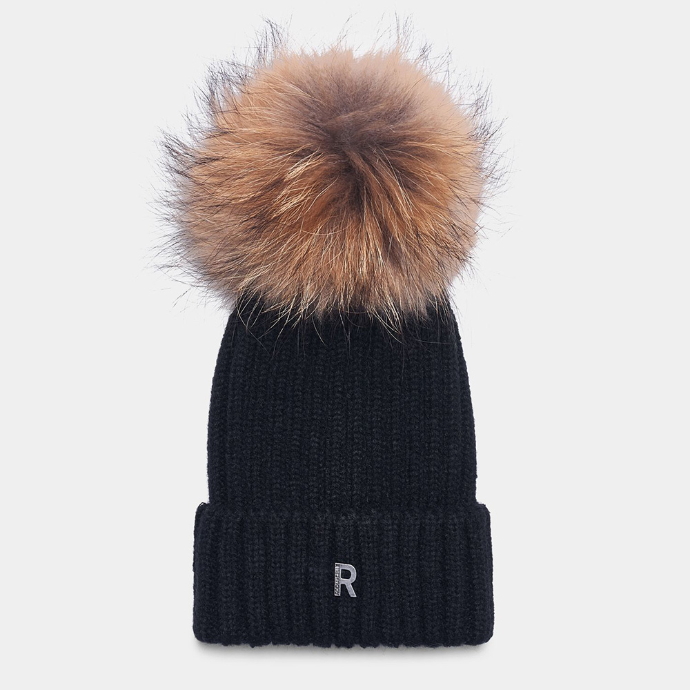 Rockandblue - Pom Pom Beanie (Black / Natural) - ejesbyejes