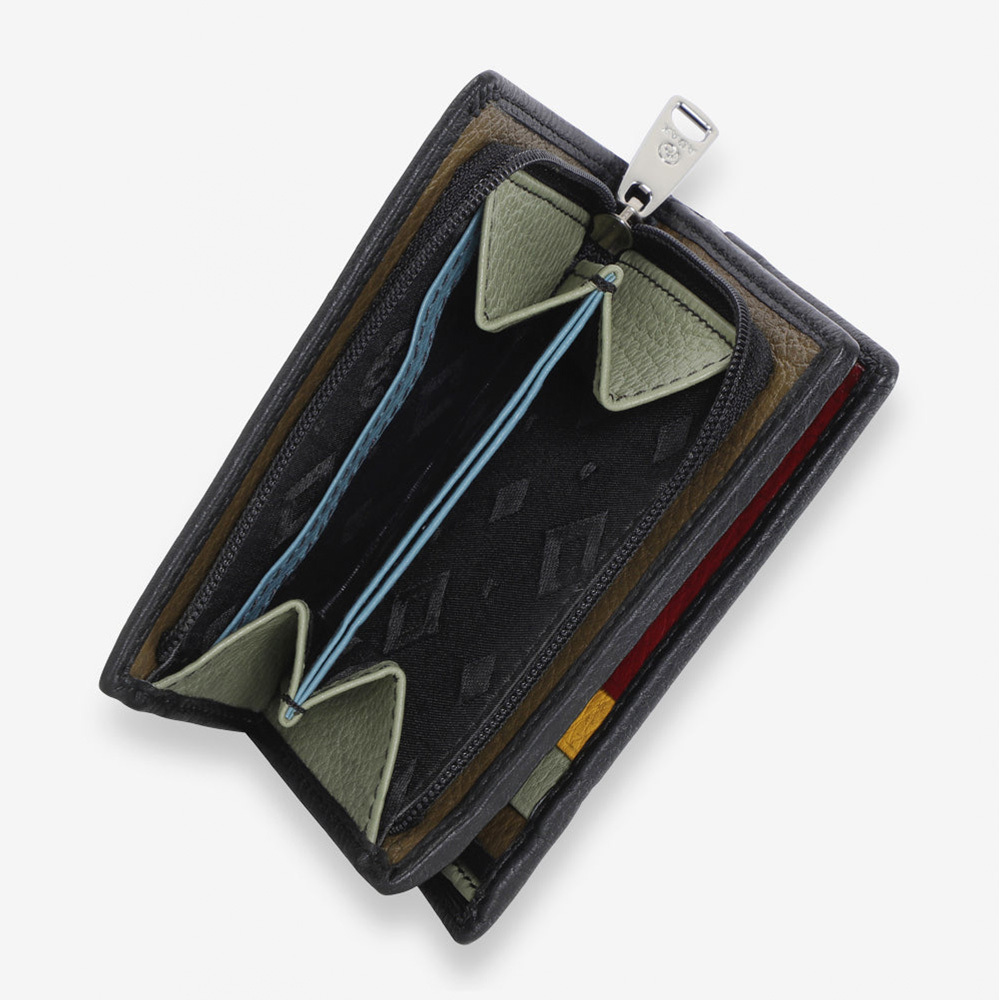 svart adax plånbok med dragkedja