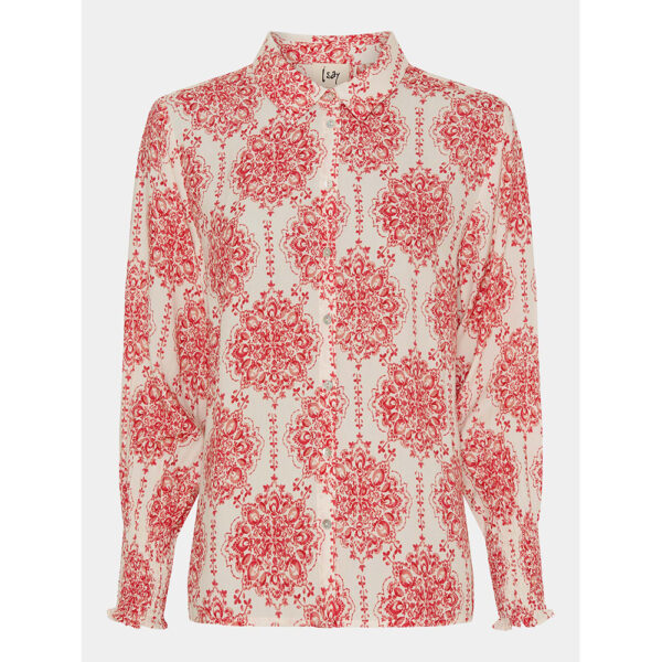 Isay - Gyta Smock Blouse (Red Floral)